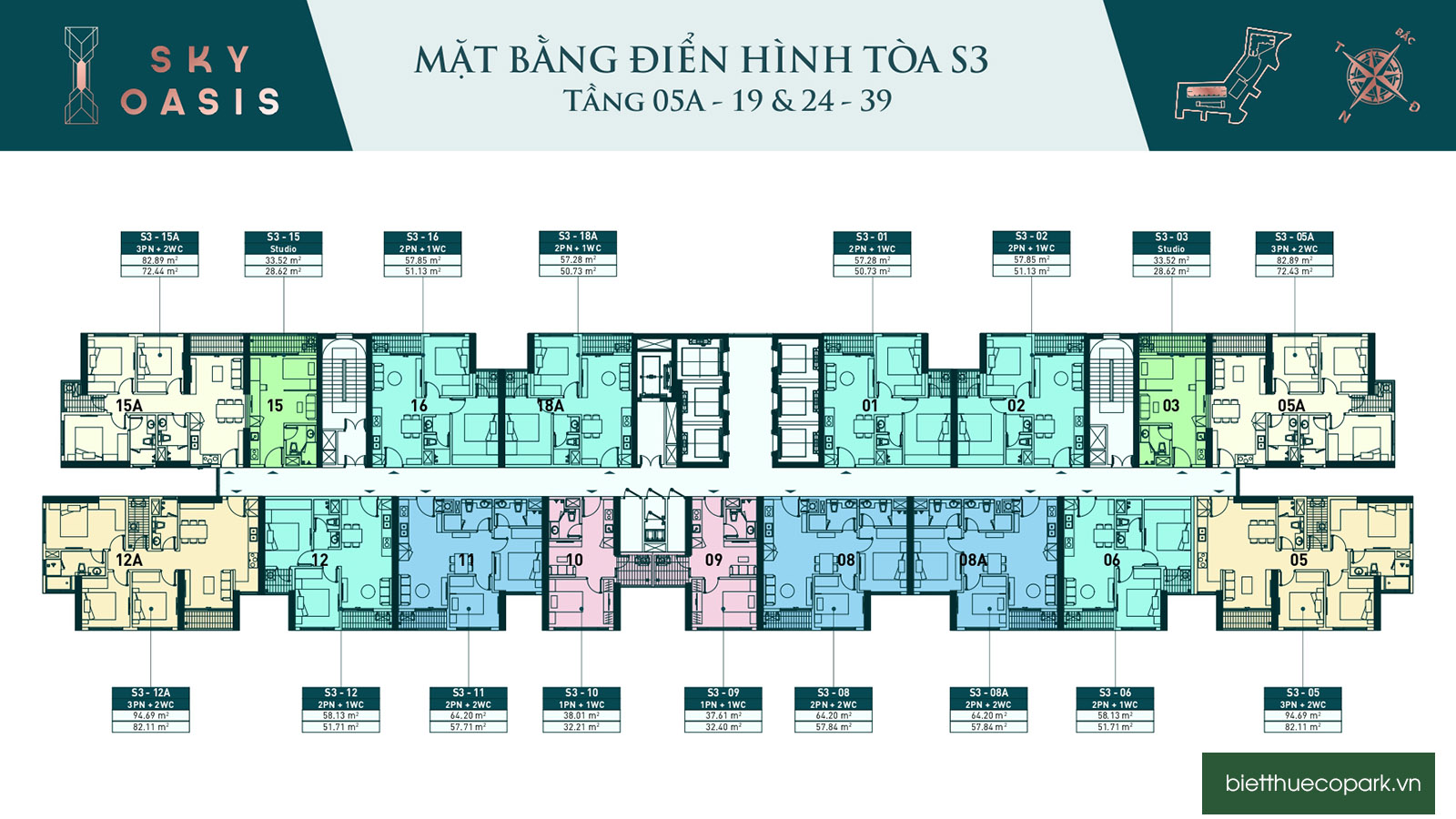 Mặt bằng tầng điển hình chung cư Sky Oaiss