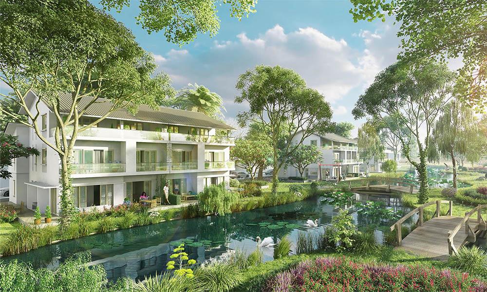 Môi trường sống xanh trong khu biệt thự đơn lập Ecopark Vinh